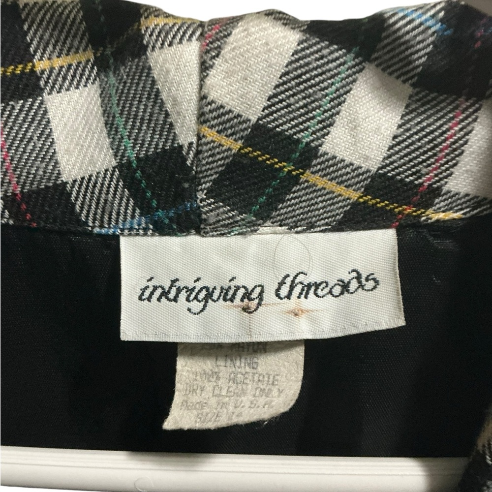 Plaid Vintage Rainbow Blazer size 14 - Picture 4 of 7